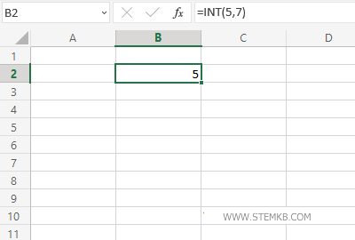 il risultato è il numero intero 5