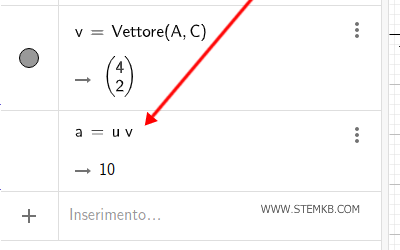 come si calcola il prodotto scalare