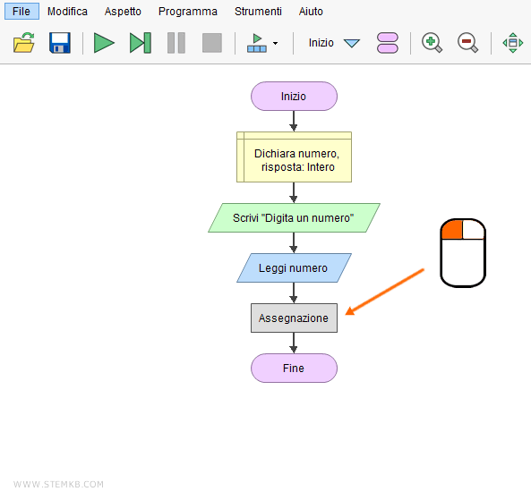 inserisci un blocco di assegnazione