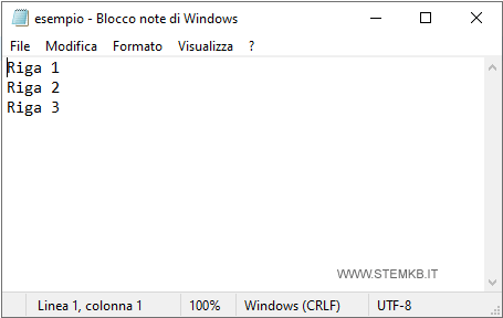 il contenuto del file