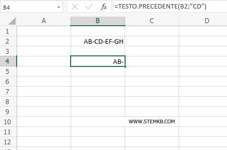 il risultato è la sottostringa AB