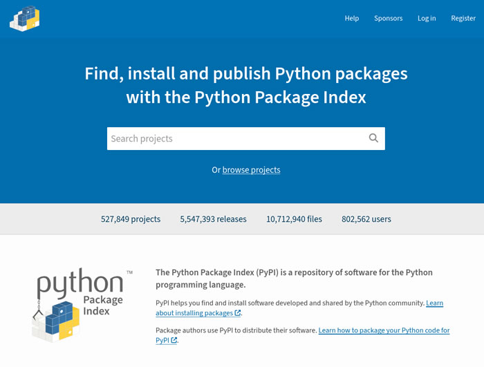 la home page del repository
